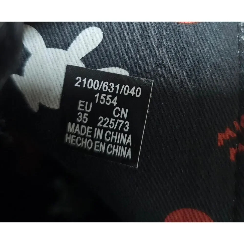 Zara Girls Black Disney Mickey Mouse Side Zip Lace Front Boots Shoes EU35 US 4.5